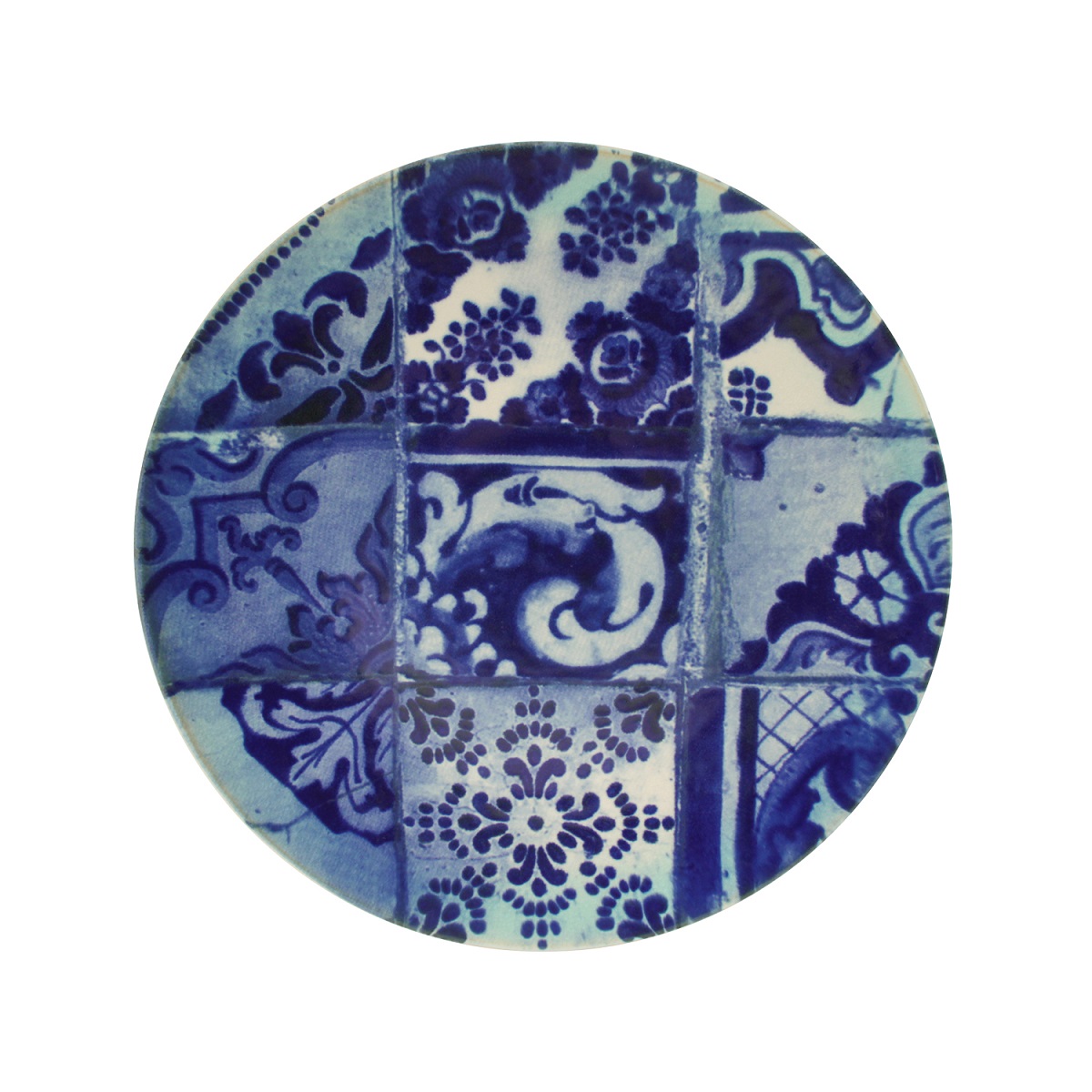 Lisboa Blue Tiles Round Platter/ Charger 34cm Gift