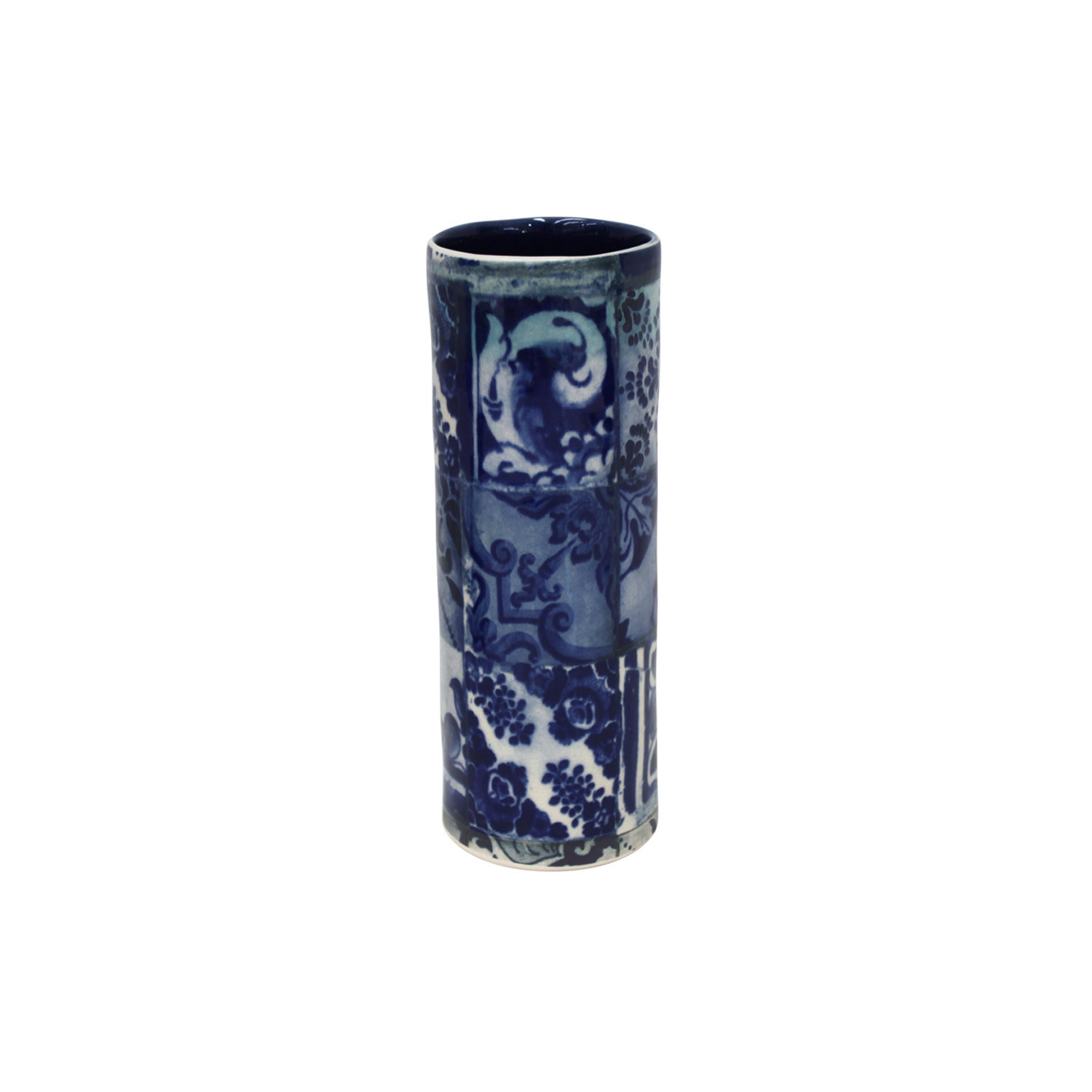 Lisboa Blue Tiles  Cylindrical Vase 25cm Gift