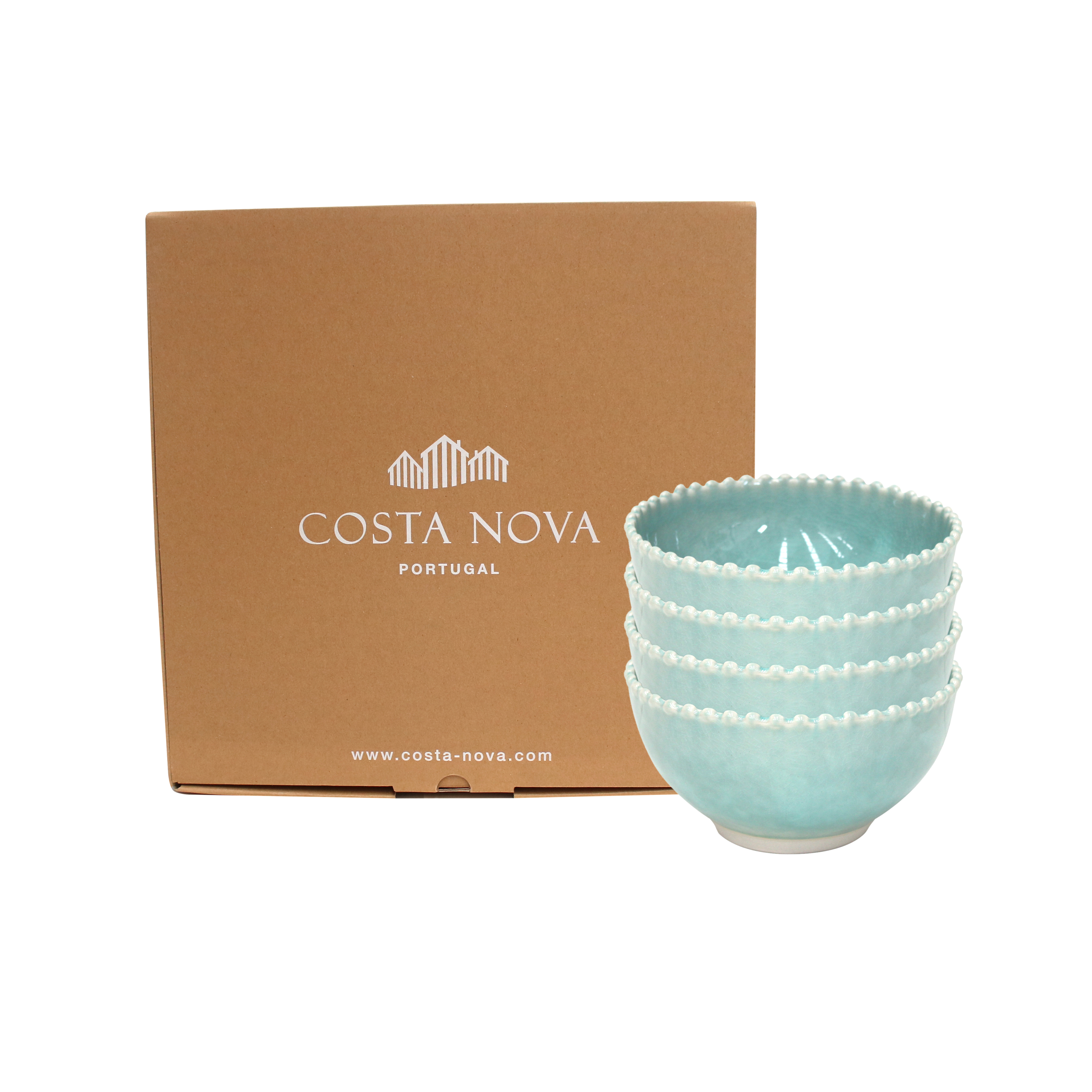 Costa Nova Gift Pearl Aqua 4 Soup/crl Bowl 16cm Gift