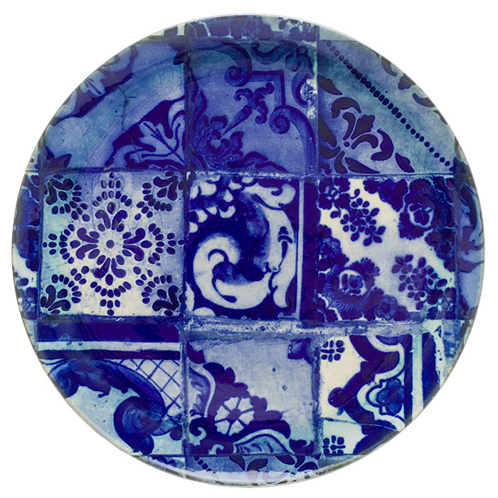 Lisboa Blue Tiles Round Platter 38cm Gift