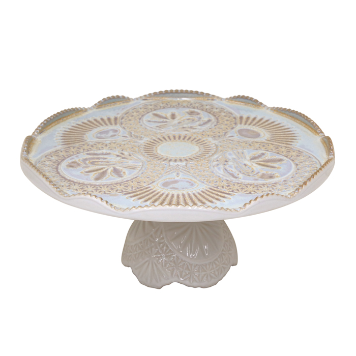 Cristal Nacar Footed Plate 30.9cm Gift