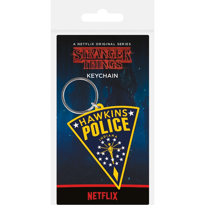 Stranger Things Keyring Hawkins Police Patch Gift