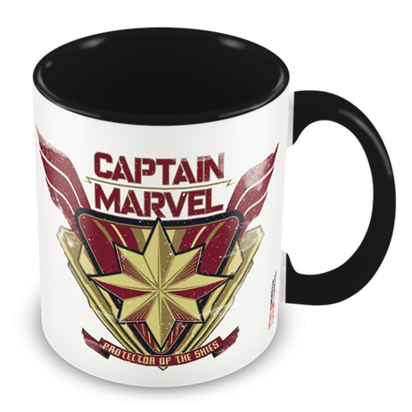 Marvel Boxed Mug Coloured Inner Captain Marvel Blk Gift