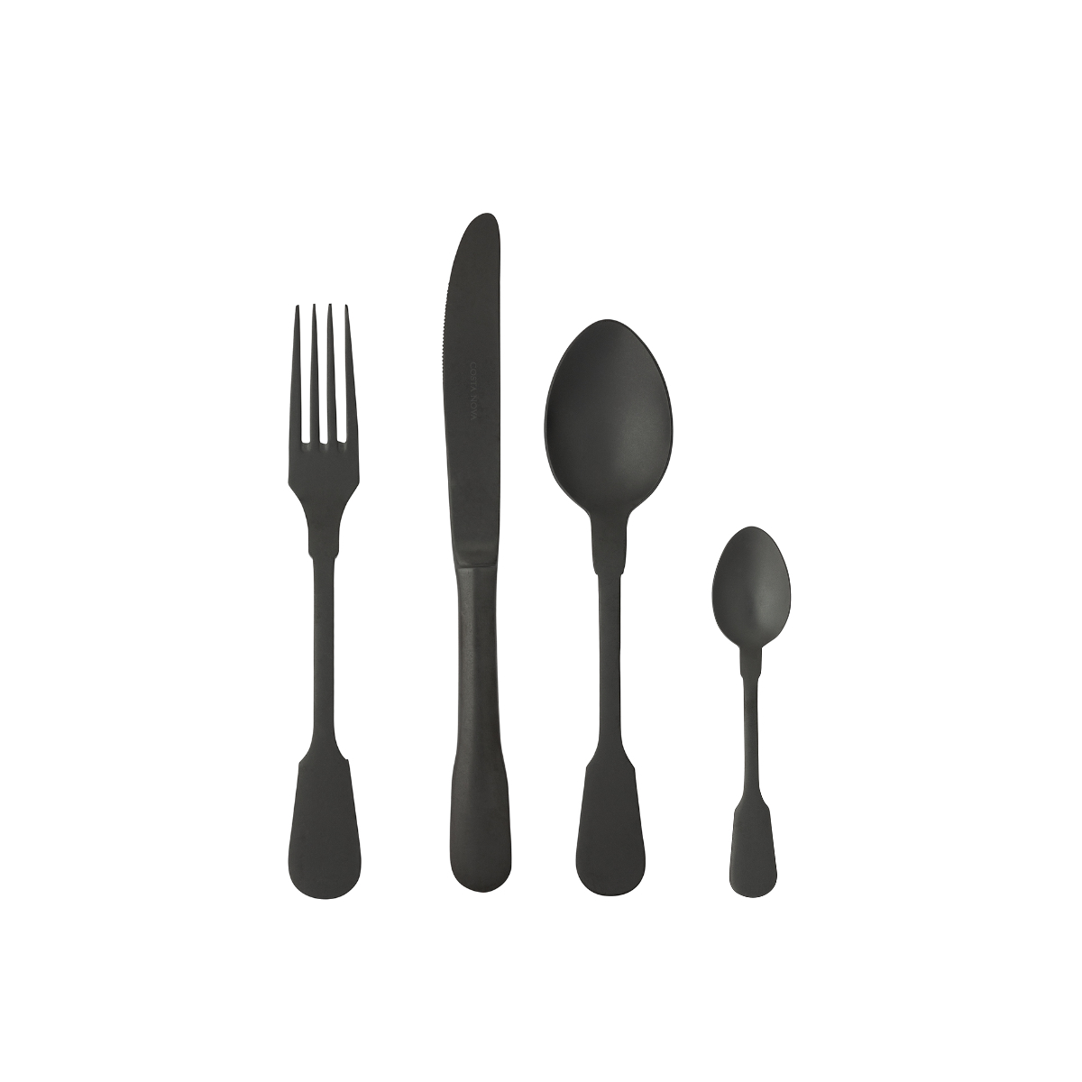 Saga Black Flatware Set 24 Piece Gift