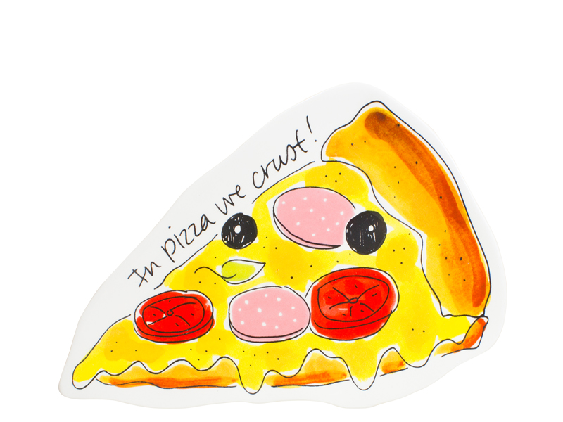 Blond Snack 3d Plate Pizza 14.5 X 22 Cm Gift