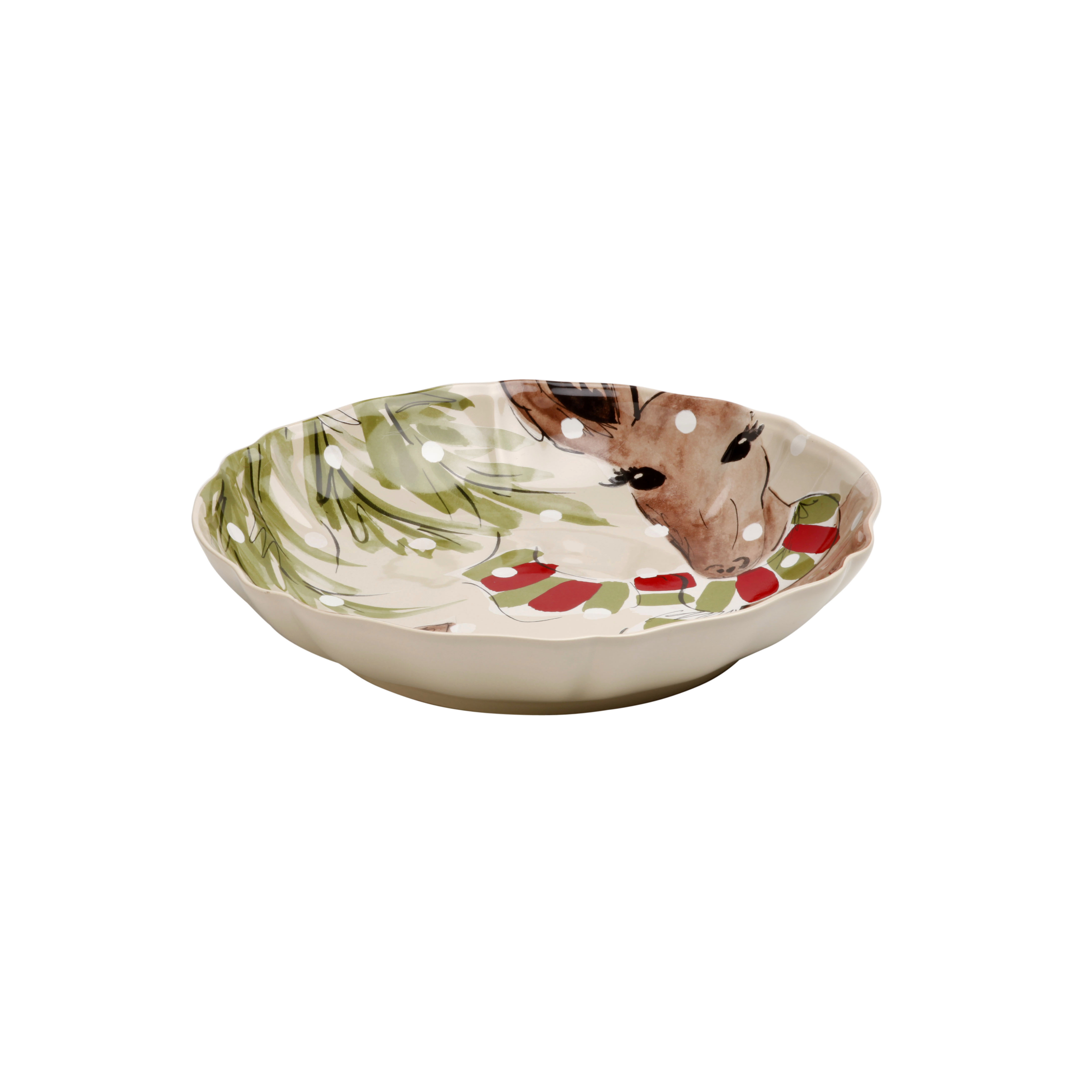 Deer Friends Linen Serving Bowl 25.5cm Gift