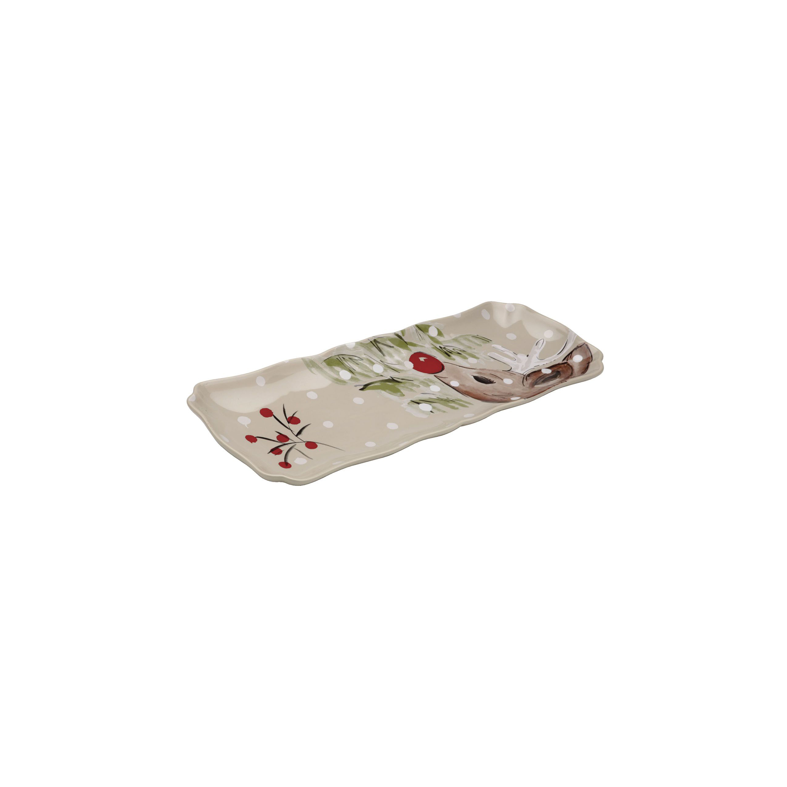 Deer Friends Linen Rect Tray 45cm Gift