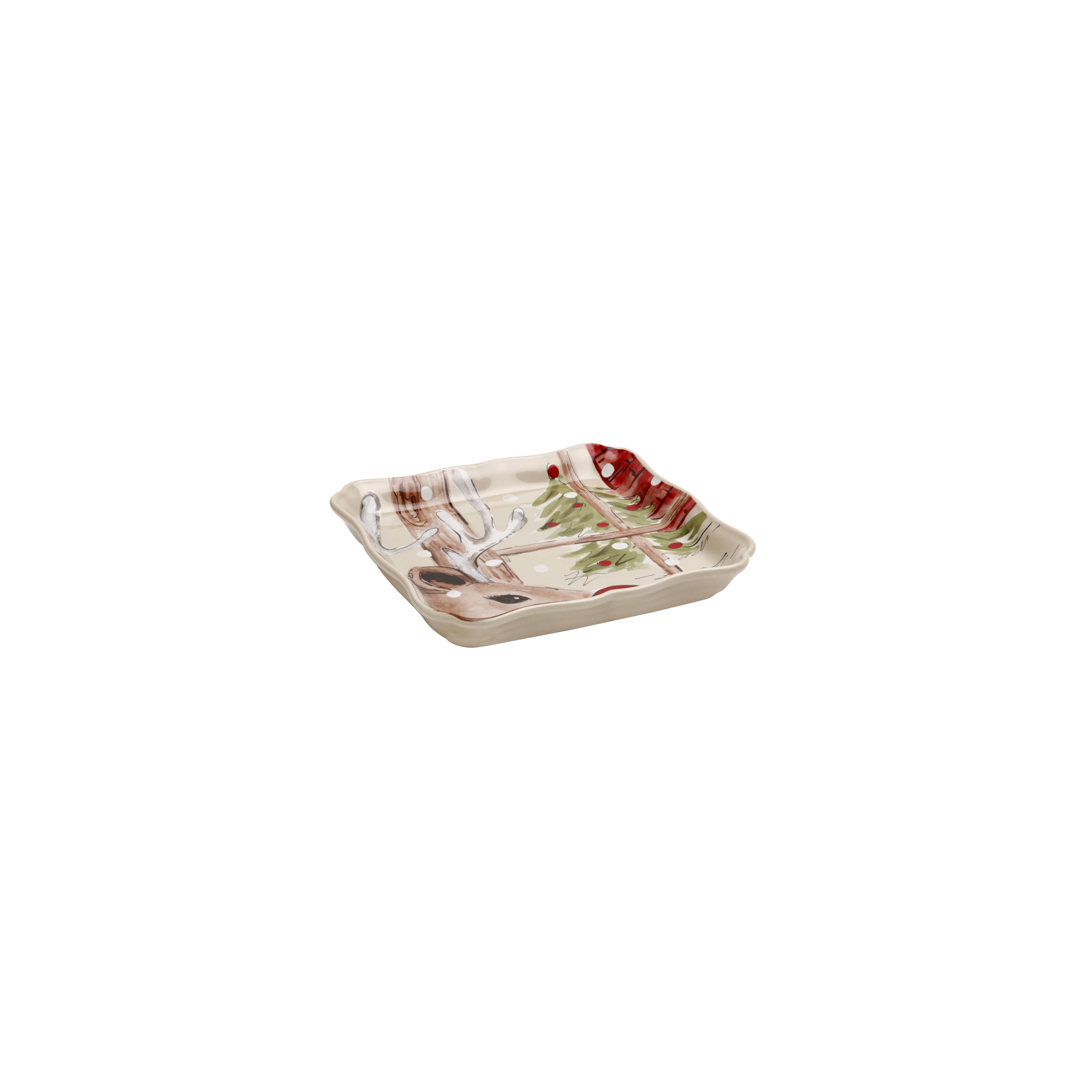 Deer Friends Linen Sq. Tray 21cm Gift