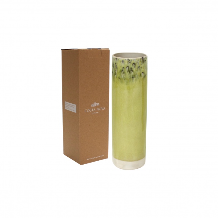 Costa Nova Gift Madeira Lemon Green Cylinder Vase Gift