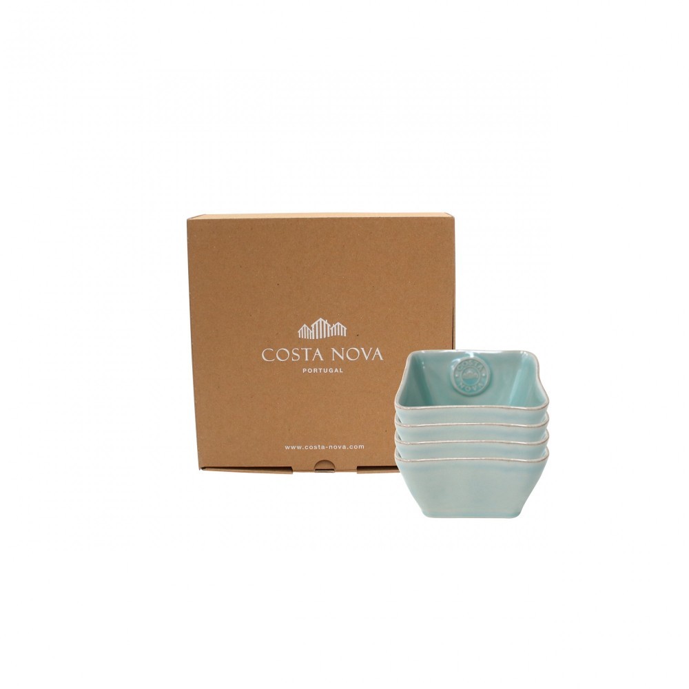 Costa Nova Gift Nova Turq 4 Square Bowls Gift