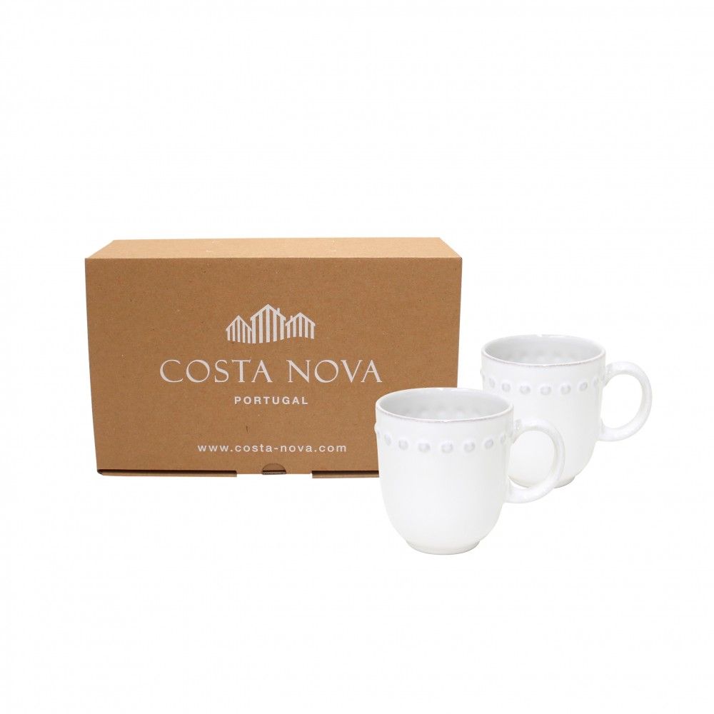 Costa Nova Gift Pearl White 2 Mugs Gift