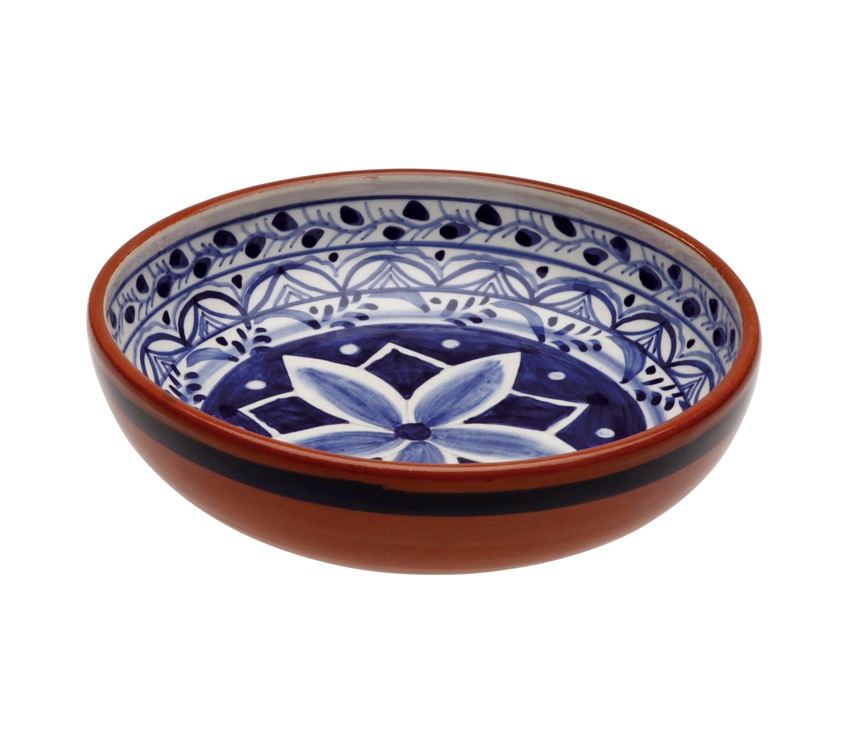 Alentejo Terracotta Indigo Sp/creal Bowl 17.8cm Gift