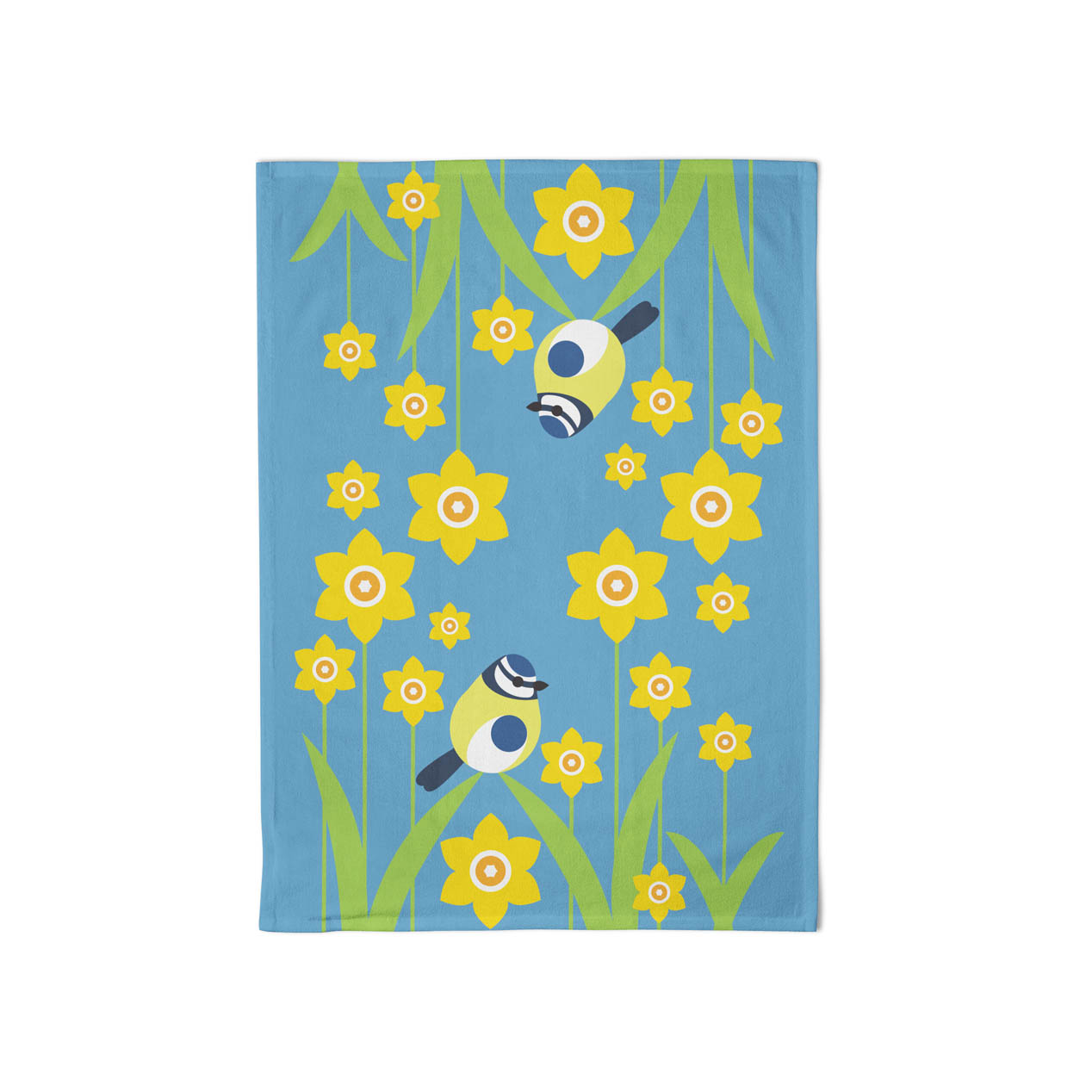Ilb Marie Curie Blue Tit Daffodil Tea Towel Plcmnt Gift