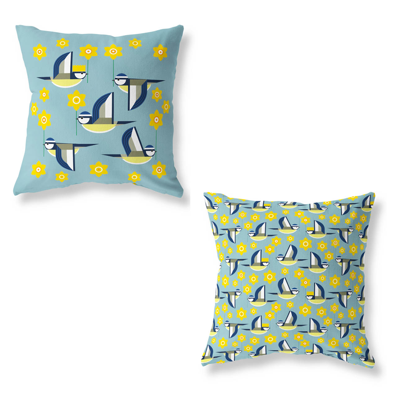 Ilb Marie Curie Blue Tit Daffodil Cushion Cover Gift