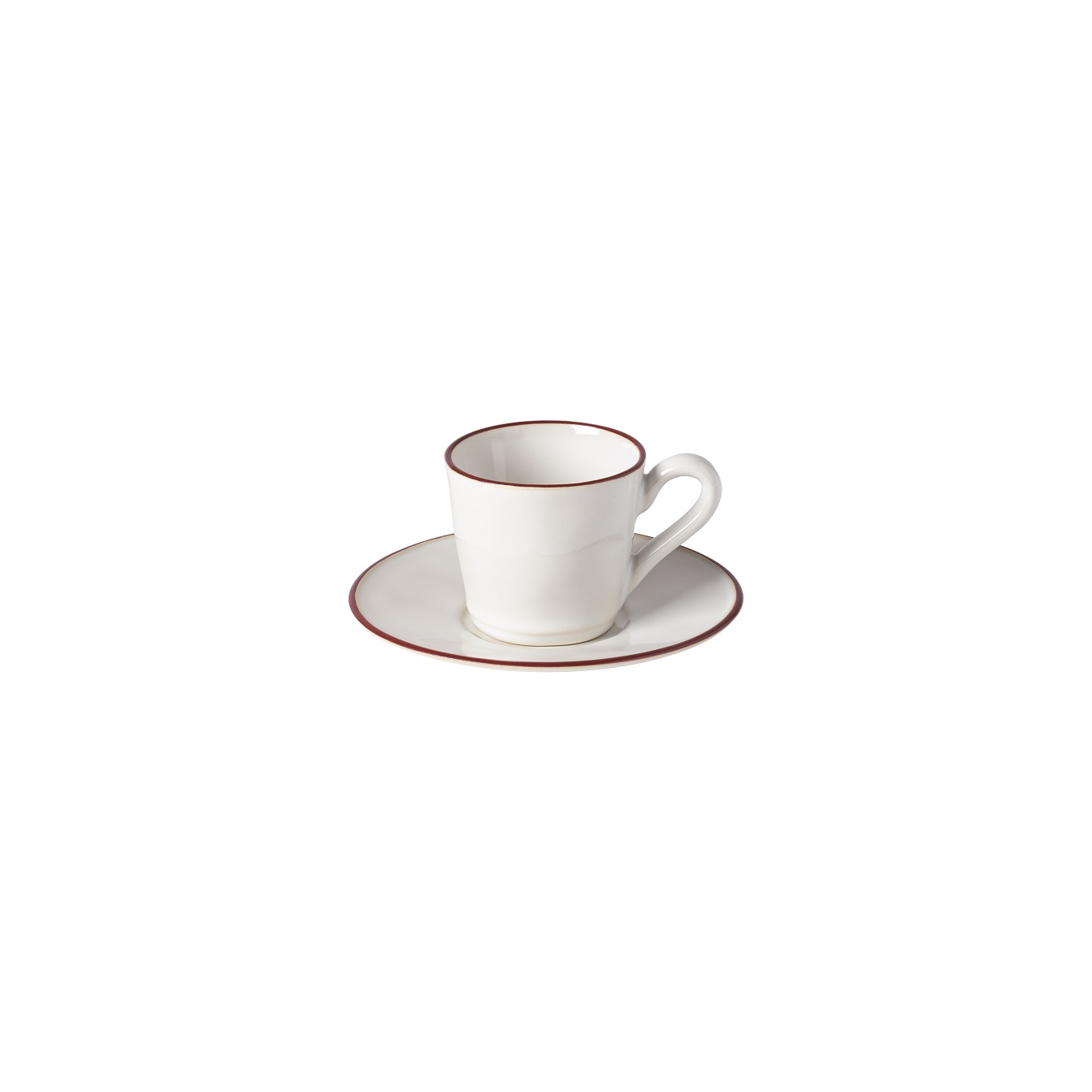 Beja White/red Coffee Cup & Saucer 8cl Gift