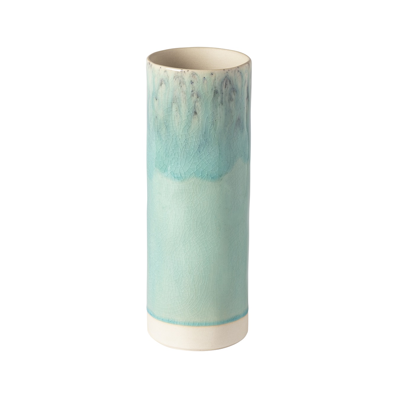 Madeira Blue Cylinder Vase 25cm Gift
