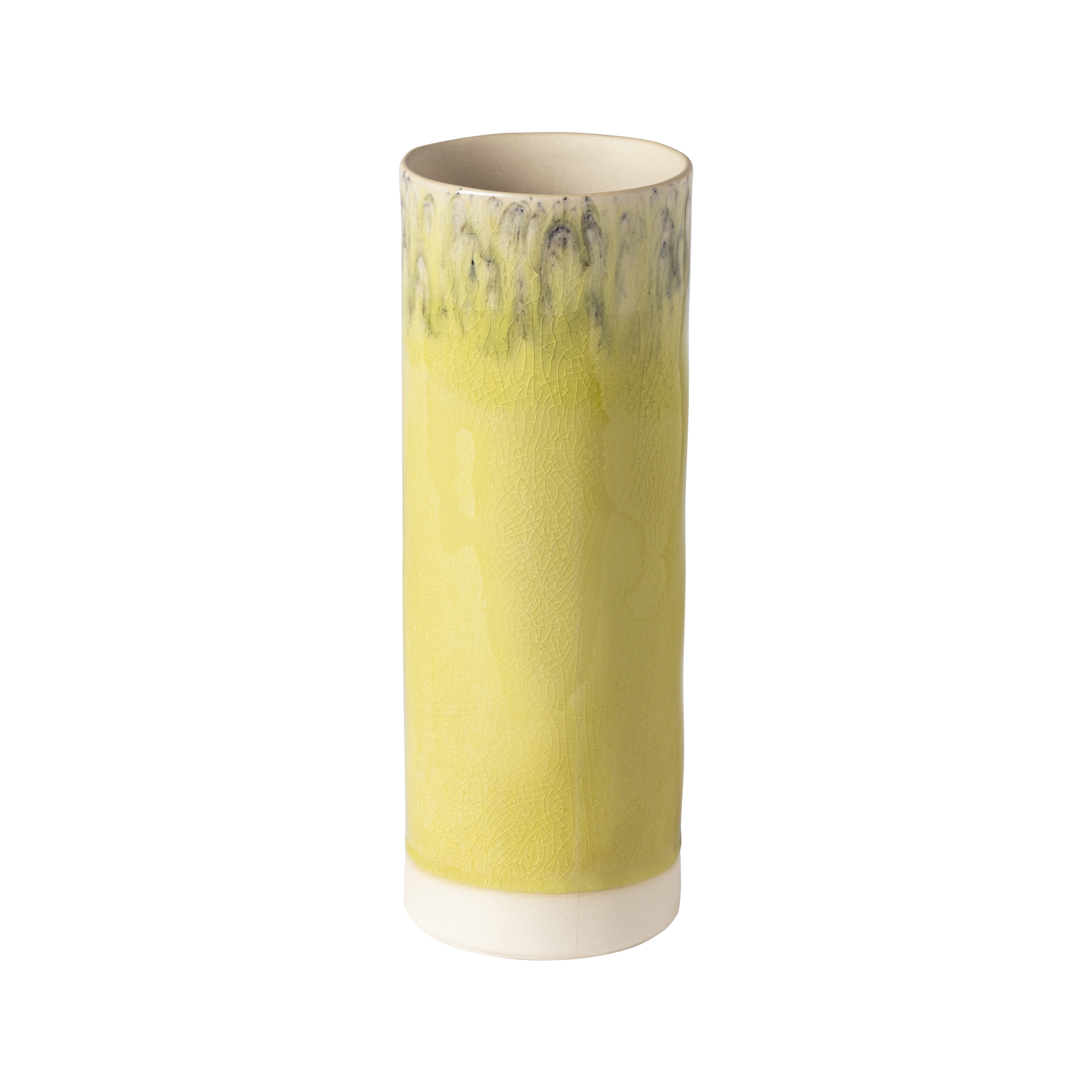 Madeira Lemon Green Cylinder Vase 25cm Gift