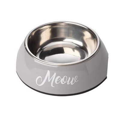 Hop Meow Cat Bowl Grey One Size Gift