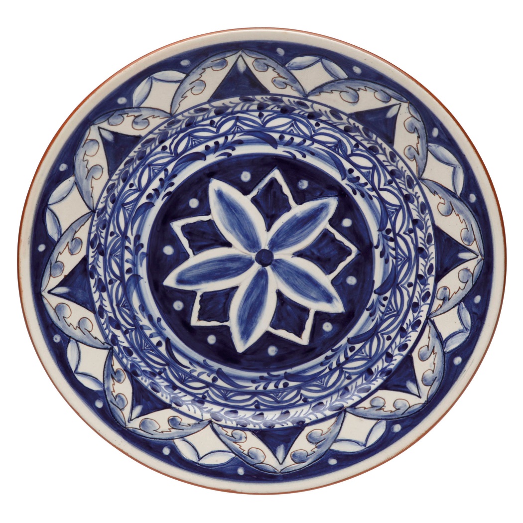 Alentejo Terracotta Indigo Rnd Platter Med 43cm Gift