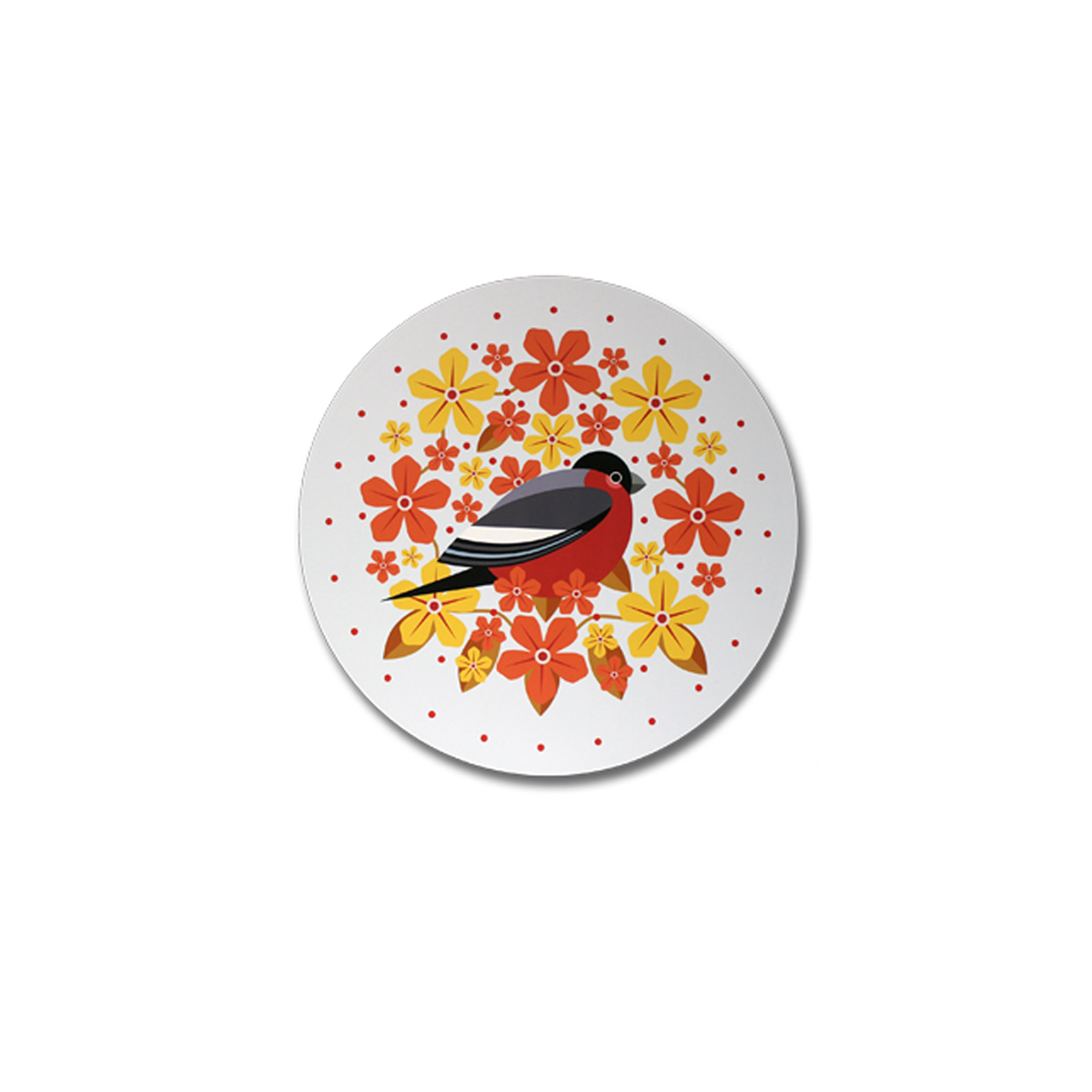 I Like Birds Blooms Coaster Bullfinch Gift