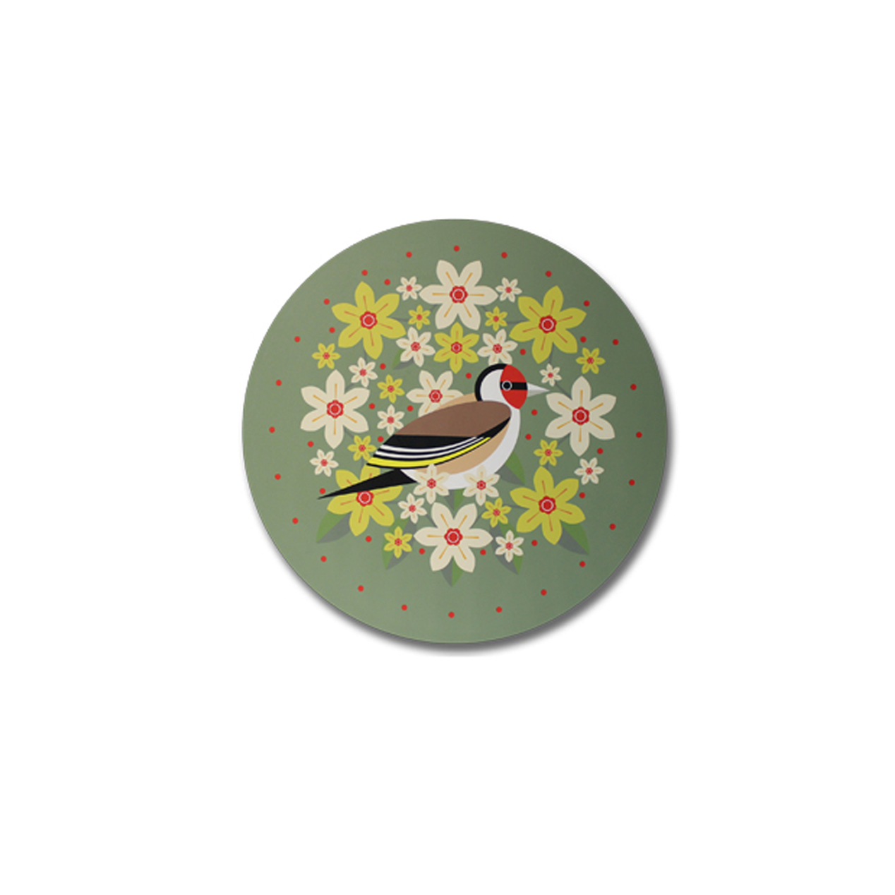 I Like Birds Blooms Coaster Goldfinch Gift