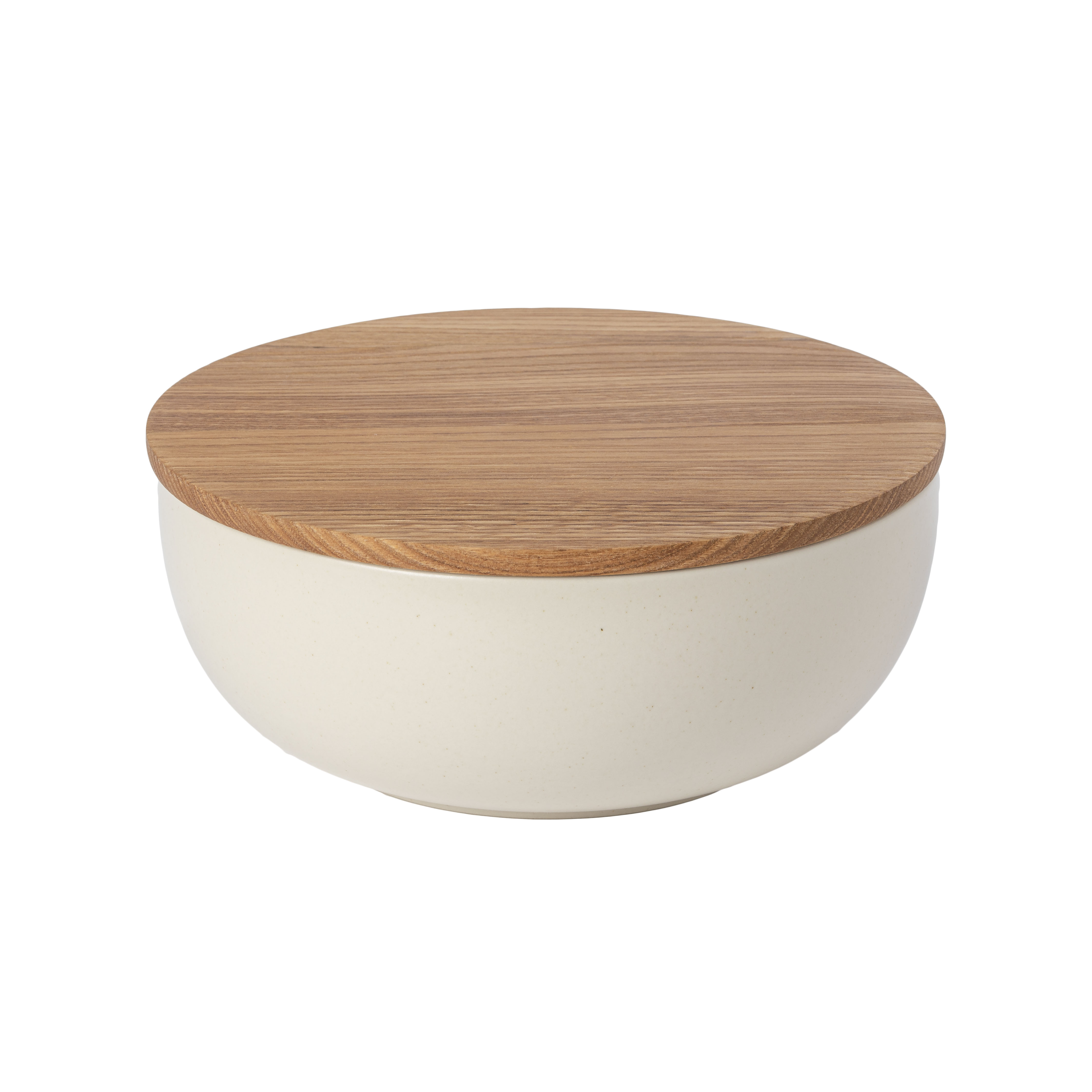 Pacifica Vanilla Serving Bowl 25.1cm Oak Wood Lid Gift