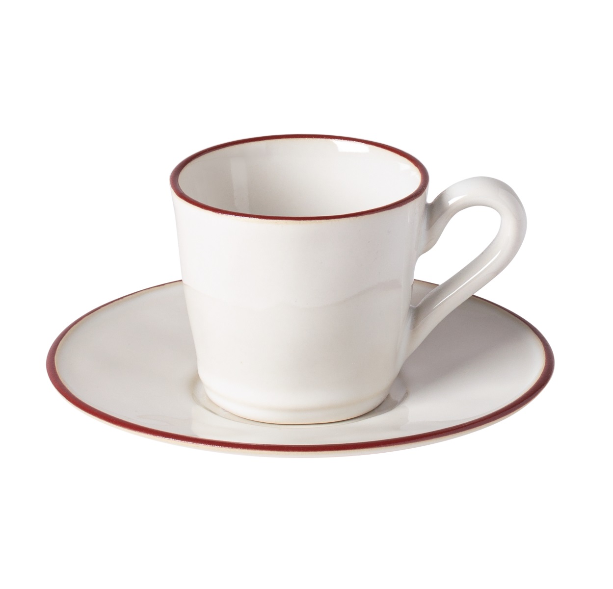 Beja White/red Tea Cup & Saucer 0.19l Gift