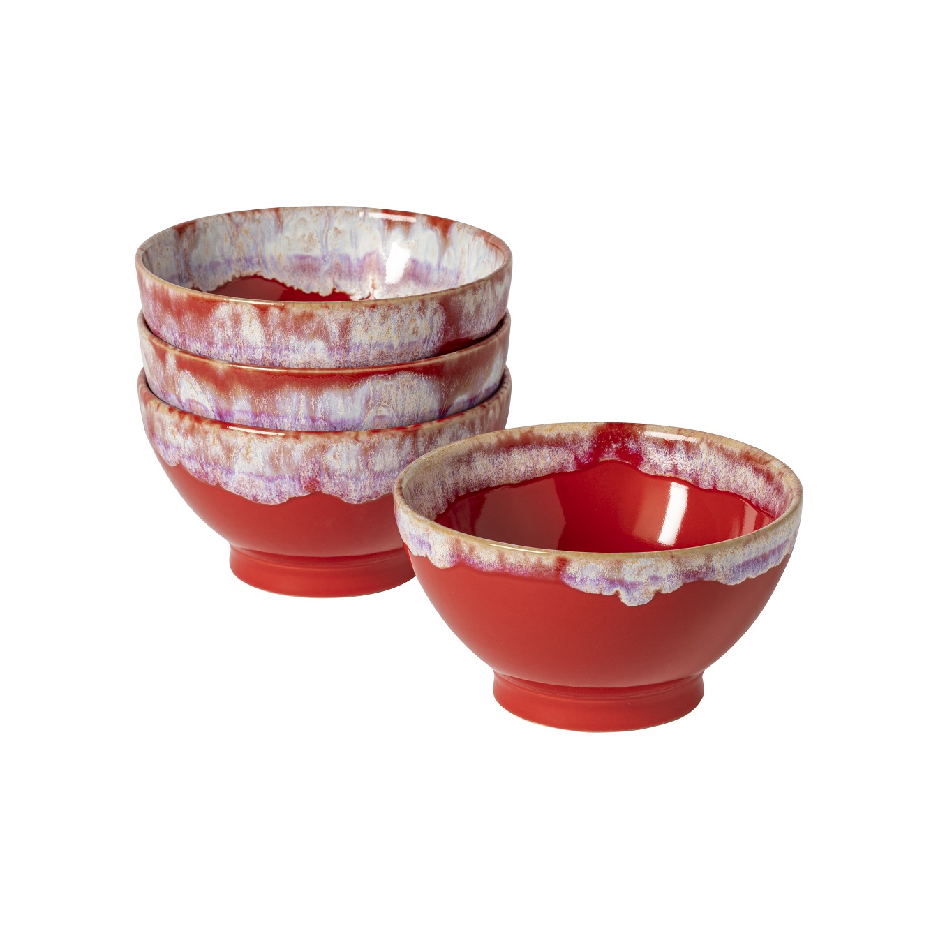 Latte Bowls Set Of 4 Red Gift
