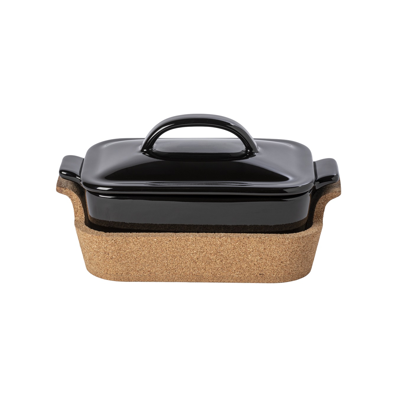 Ensemble Black Rect Casserole W/cork Tray 24 0.87l Gift