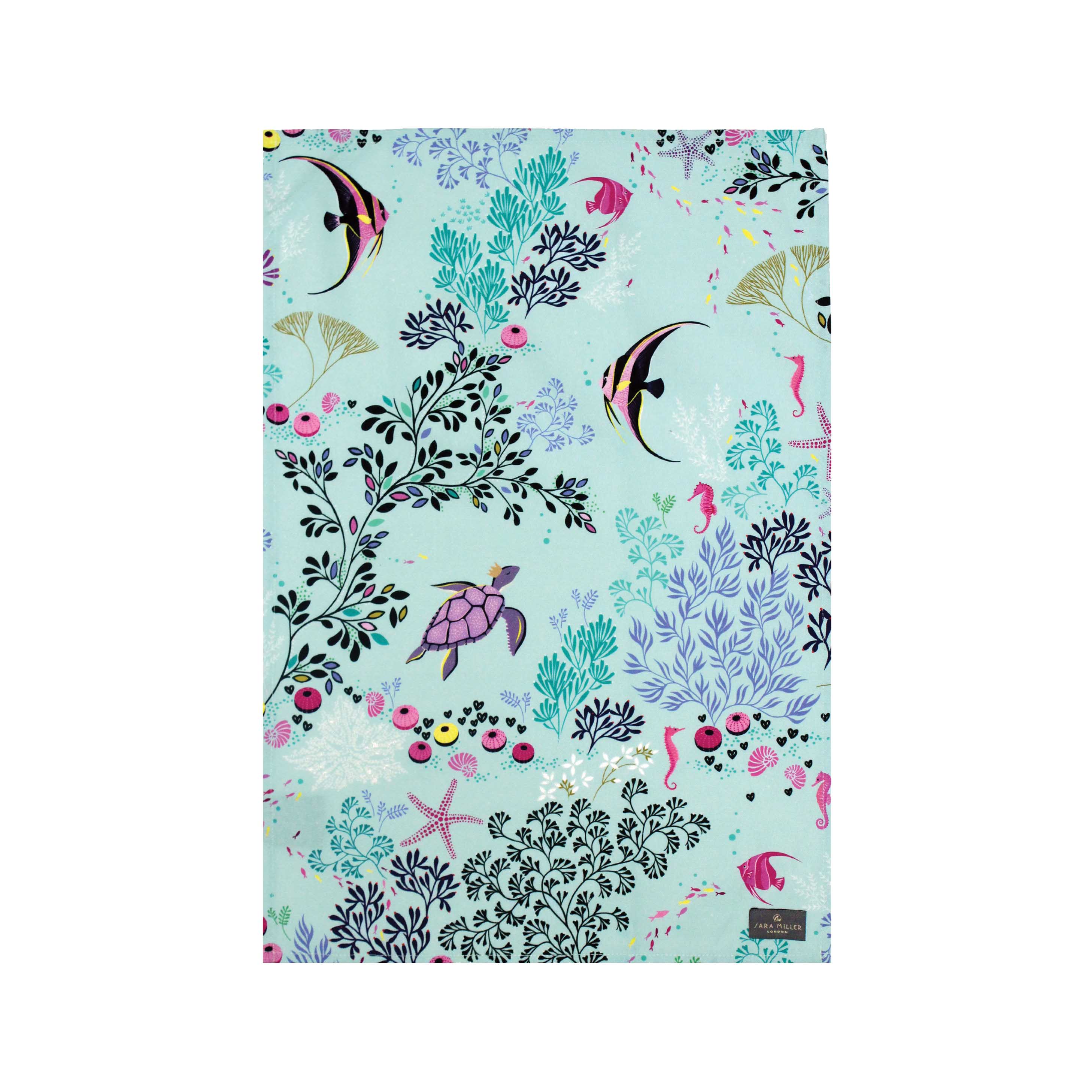 Sara Miller Tea Towel Underwater Turtle Gift