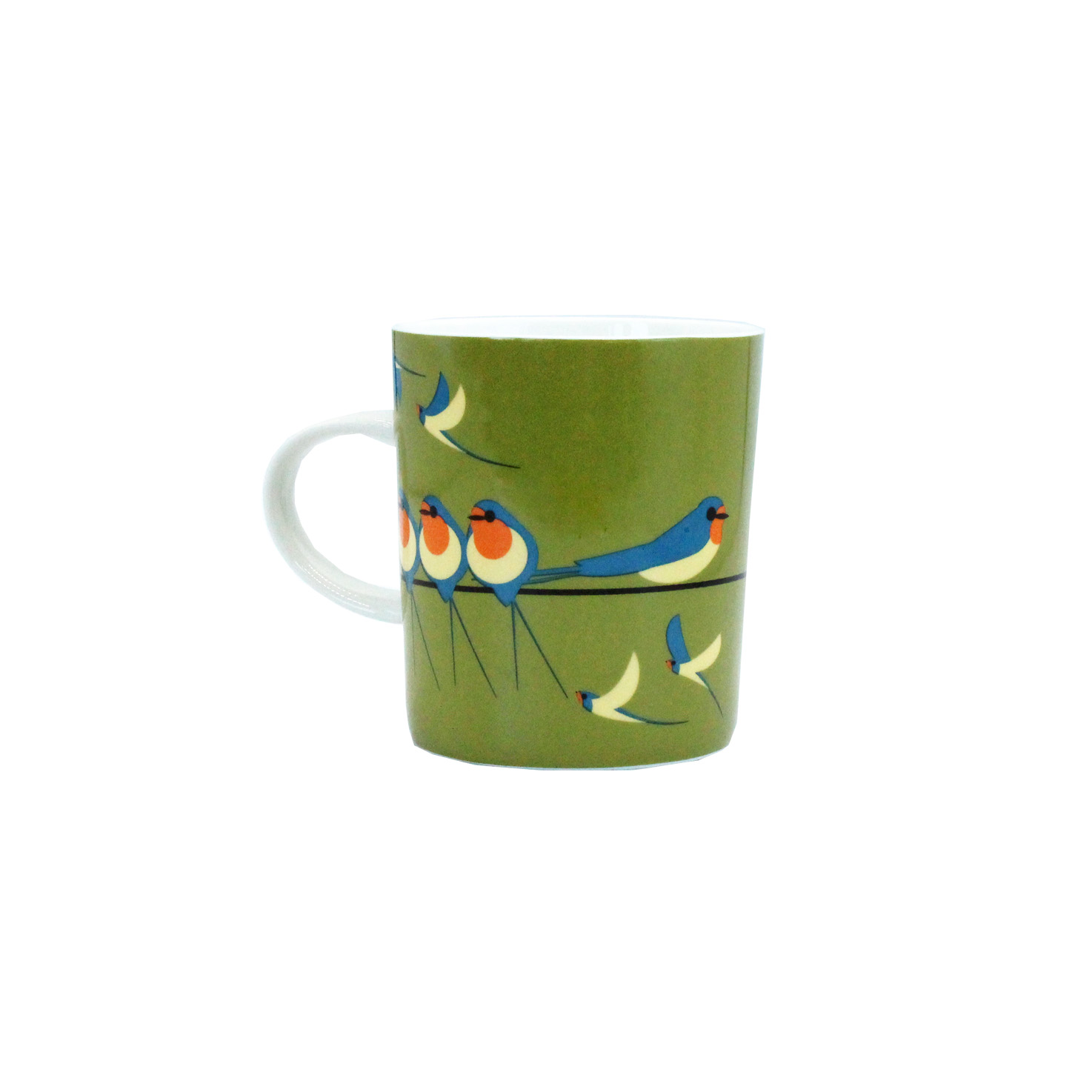 I Like Birds Mug Swallows On A Line Olive Ltd Edtn Gift