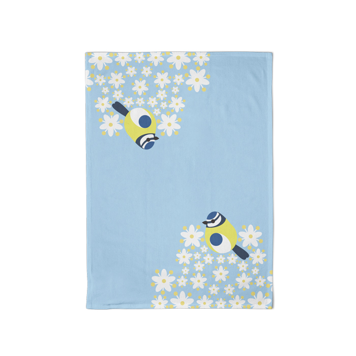 I Like Birds Tea Towel Blue Tit Blue Gift