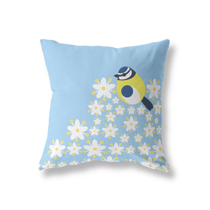 I Like Birds Cushion Cover Blue Tit Blue Gift