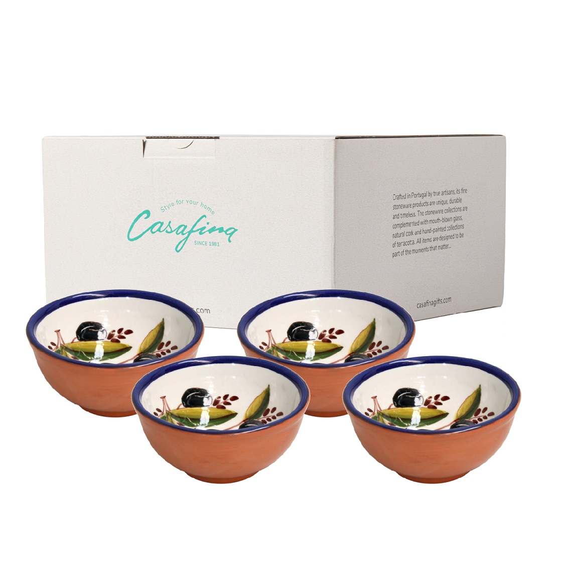 Alentejo Terracota Gift 4 Dip Bowls Olives Gift