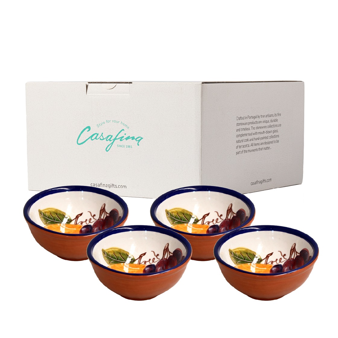 Alentejo Terracota Gift 4 Dip Bowls Grapes Gift