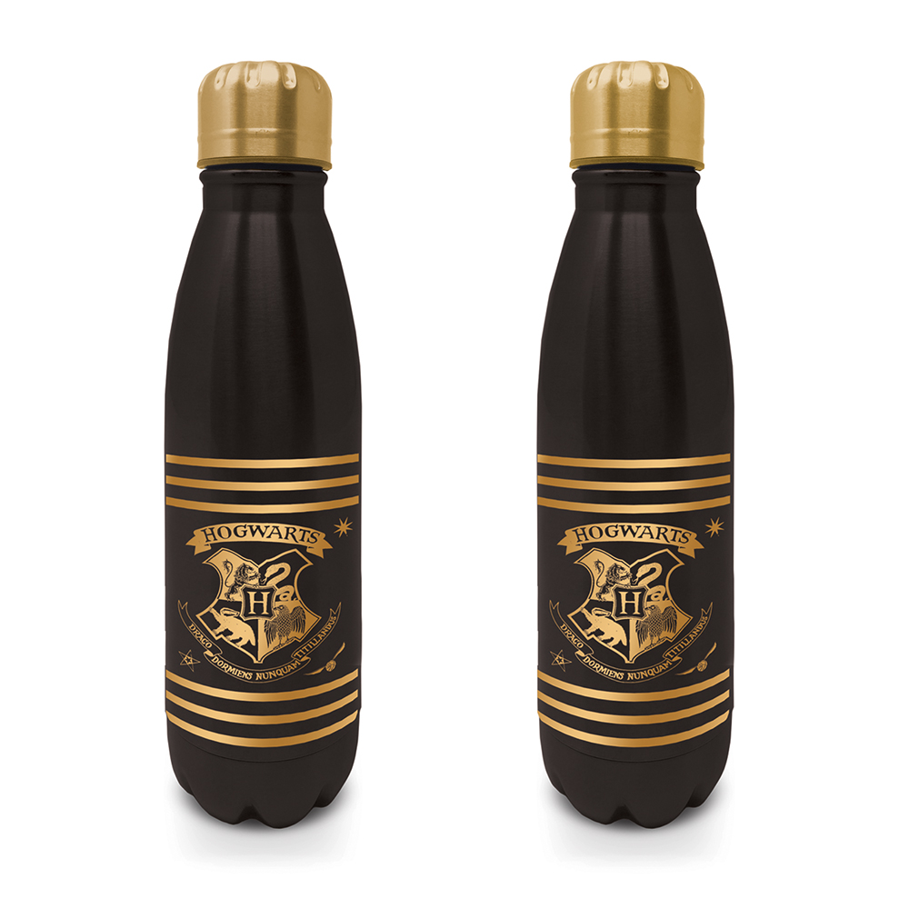 Harry Potter Small Metal Bottle Black & Gold Gift