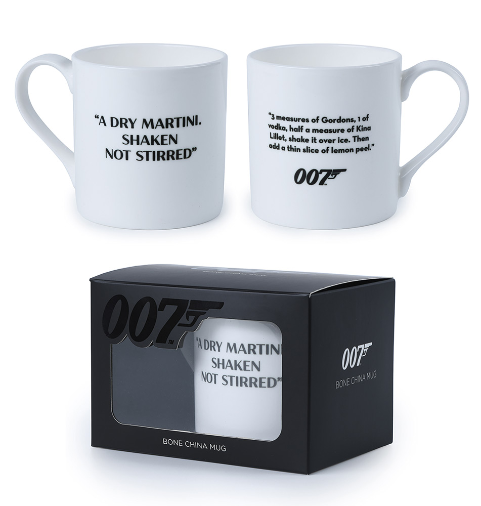 James Bond Boxed Mug Bone China Martini Recipe Gift