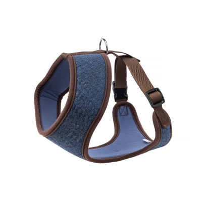 House Of Paws Tweed Memory Foam Harness Navy Small Gift