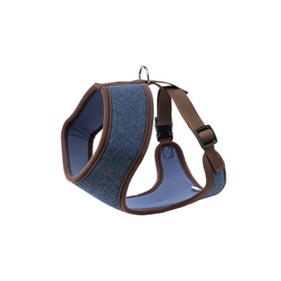 Hop Tweed Memory Foam Harness Navy Medium Gift