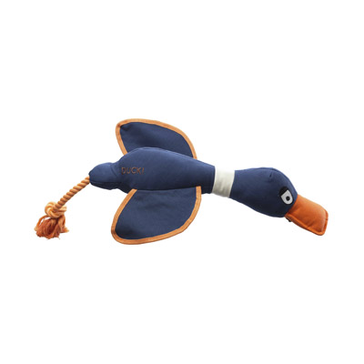 House Of Paws Duck Canvas Thrower Dog Toy Navy Large Gift