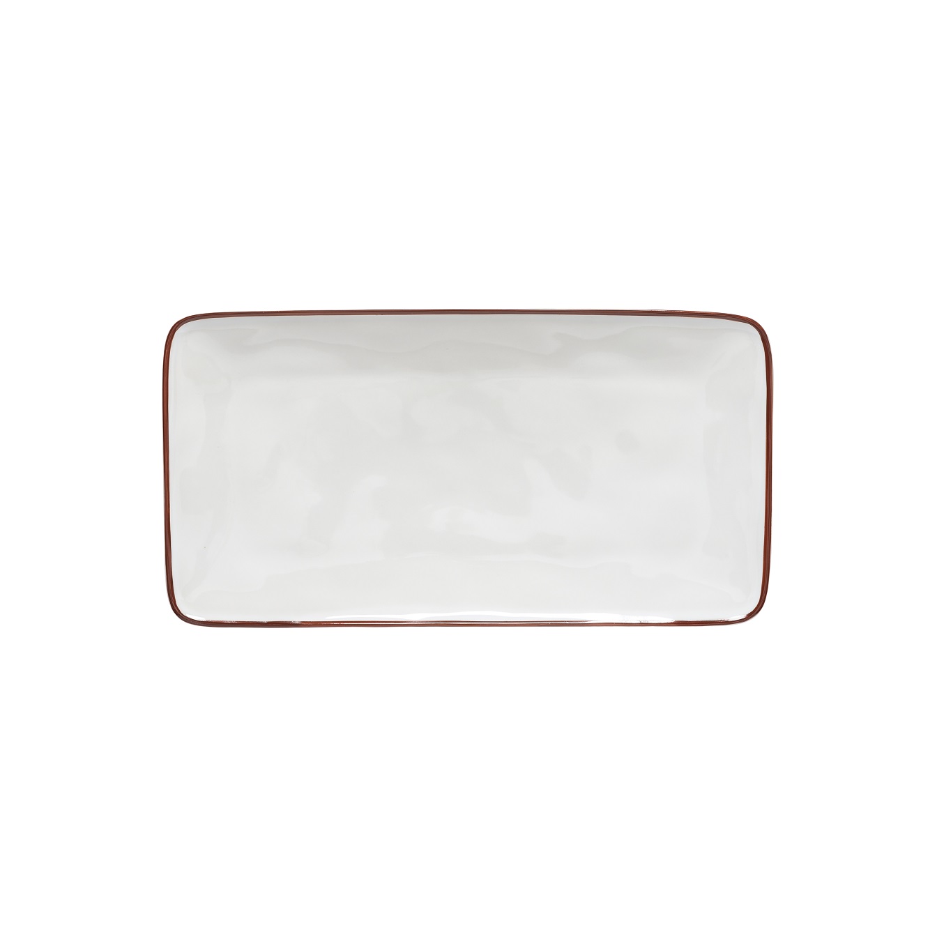 Beja White/red Rectangular Tray 29cm Gift