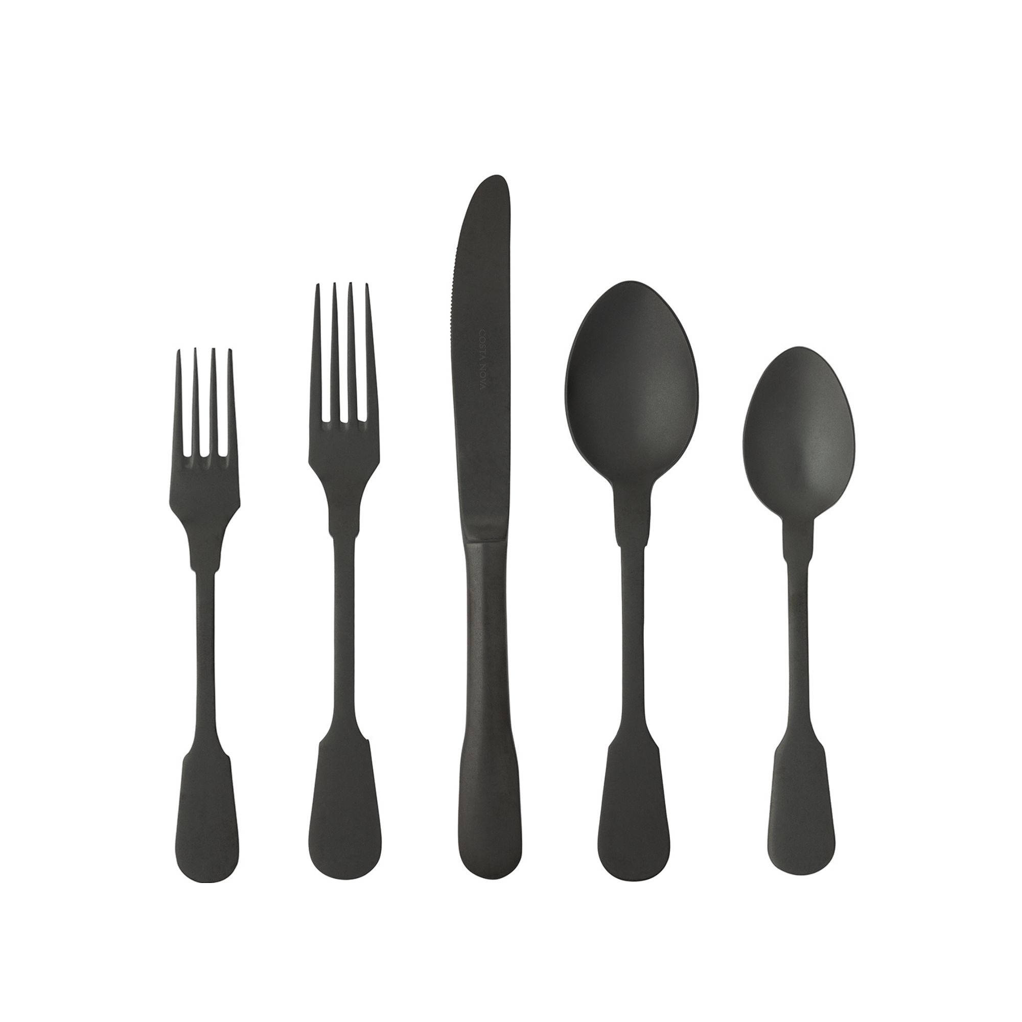 Saga Black Flatware Set 20 Pieces Gift