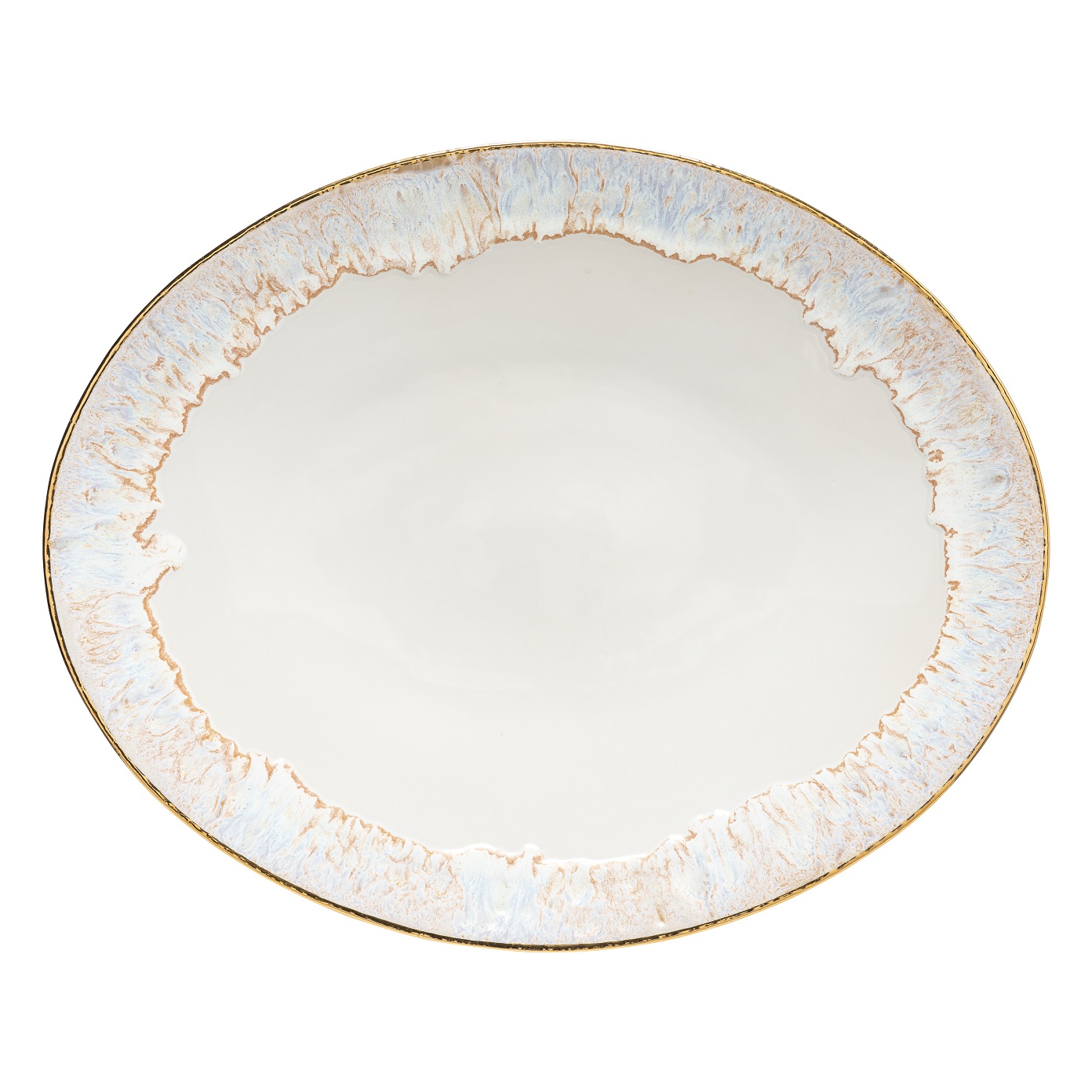 Taormina White-gold Oval Platter 40cm Gift