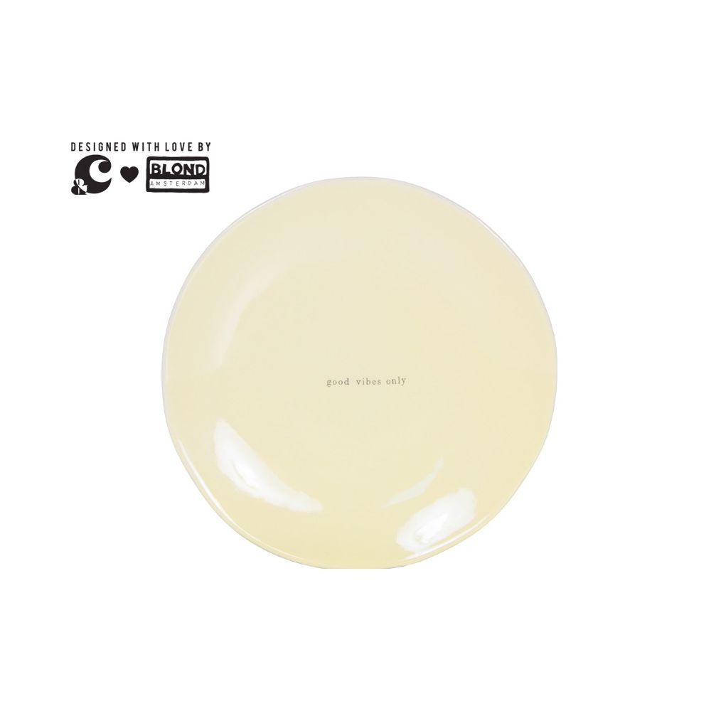 Andc Plate 22cm Pale Yellow - Good Vibes Only Gift