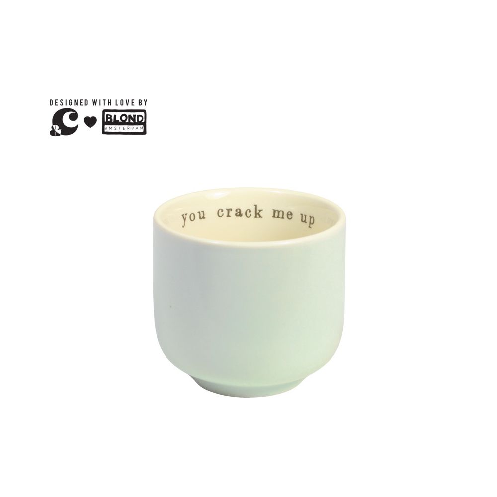 Blond Andc Egg Cup Aqua - You Crack Me Up Gift