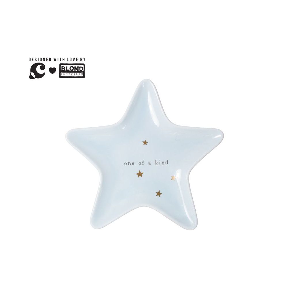 Blond Andc Star Plate Light Blue - One Of A Kind Gift