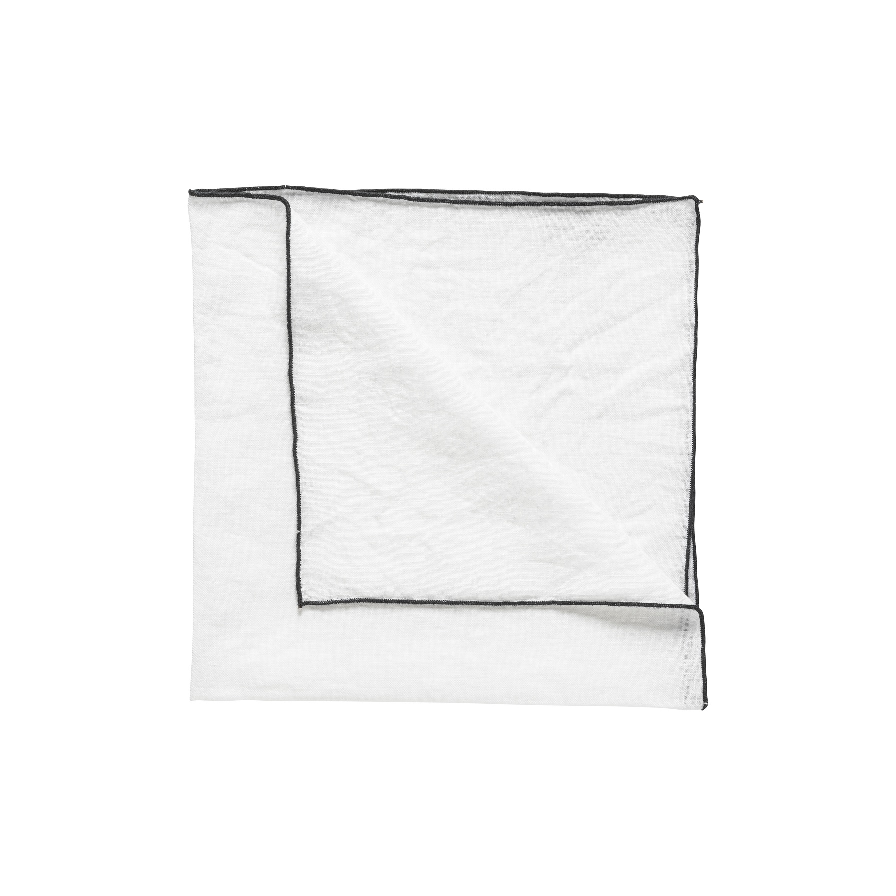 Bella Black Linen Napkin Overlock 50x50cm Gift