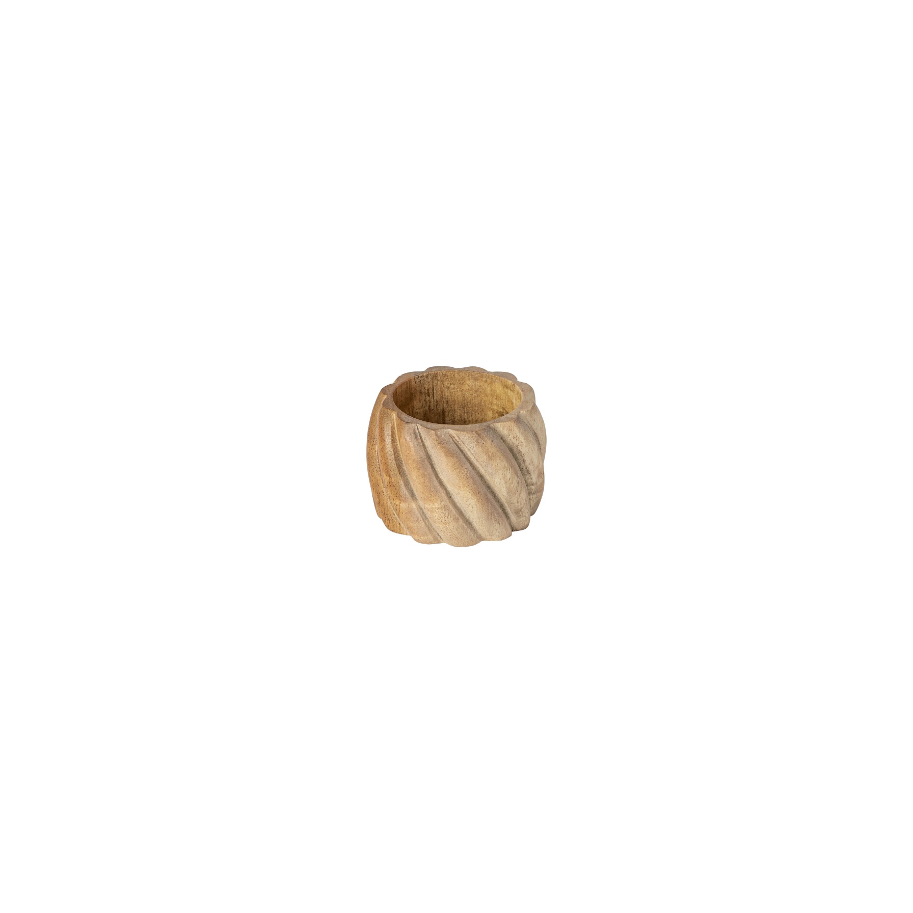 Napkin Rings Set 4 Round Natural Wood 5x3.6cm Gift