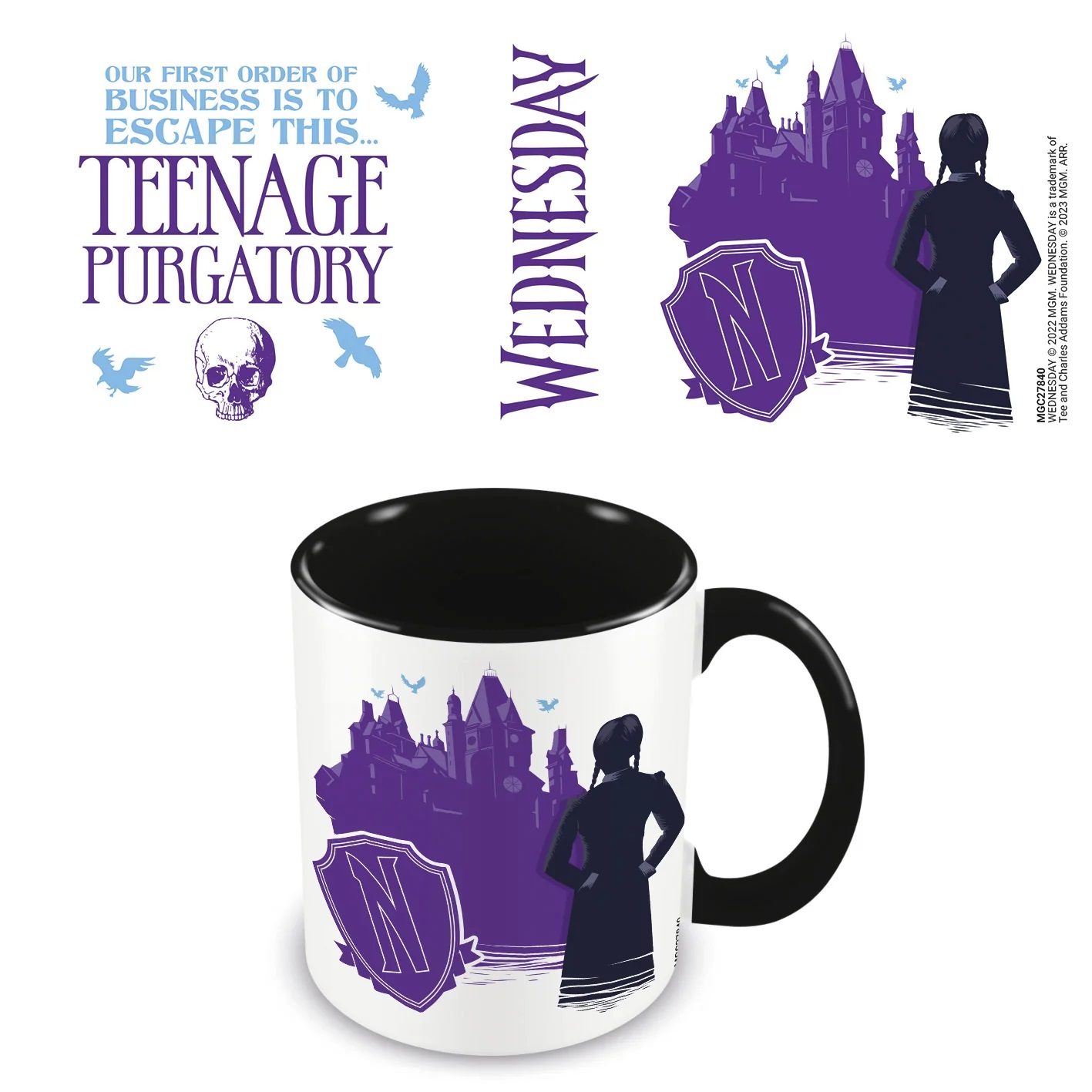 Wednesday Boxed Mug Coloured Inner Teen Purgatory Gift