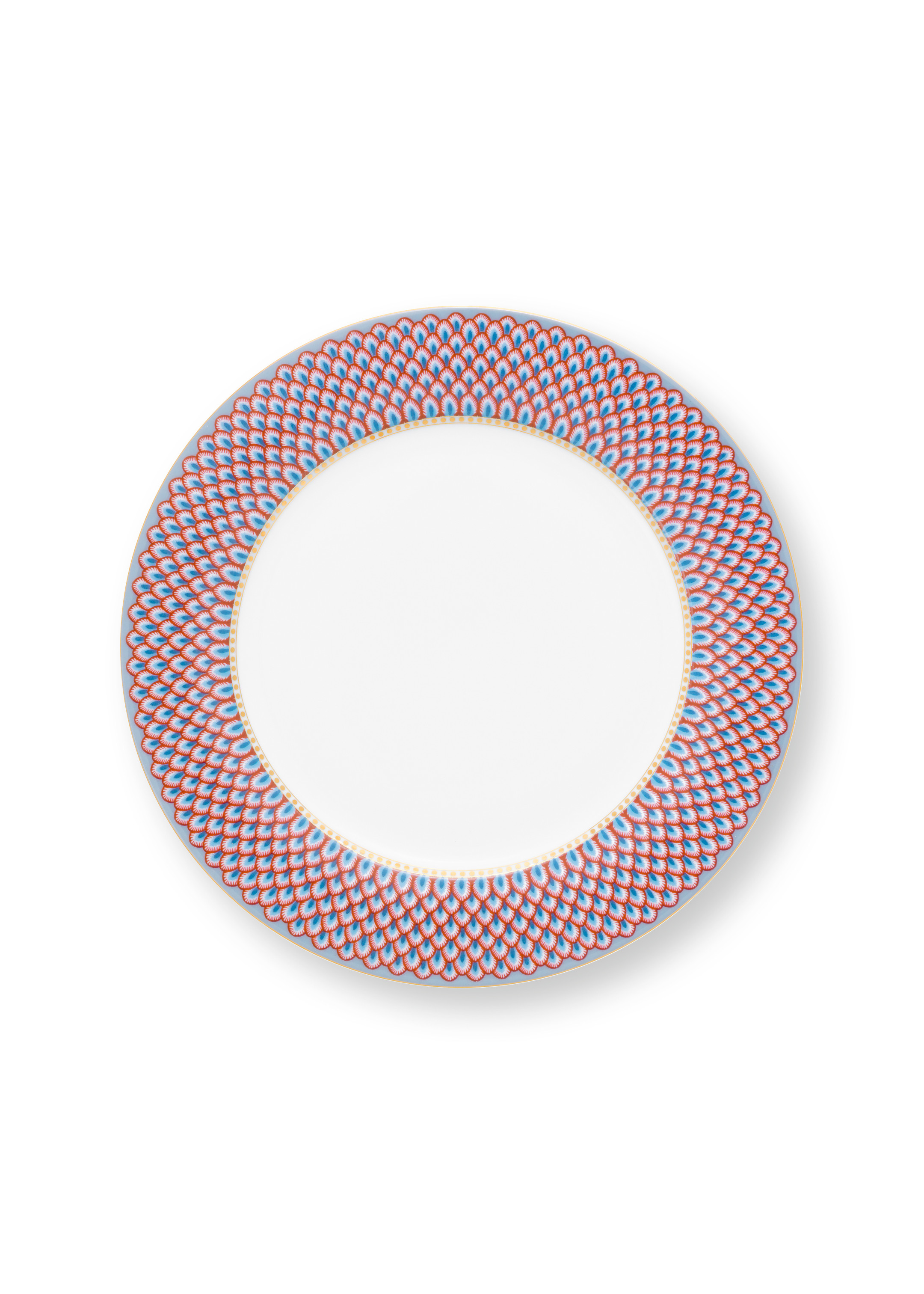 Plate Flower Festival Scallop Rd-light Blue 26.5cm Gift